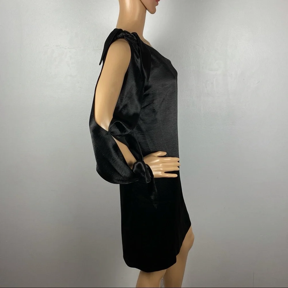 REBECCA MINKOFF REVOLVE BLACK SATIN ONE-SHOULDER MINI DRESS - Picture 4 of 10